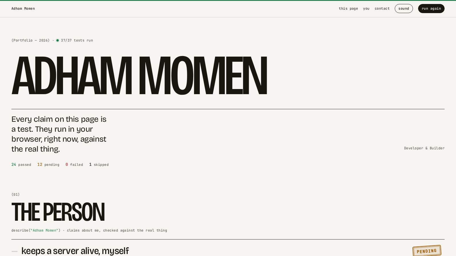 Proof, Experiment · Testing
